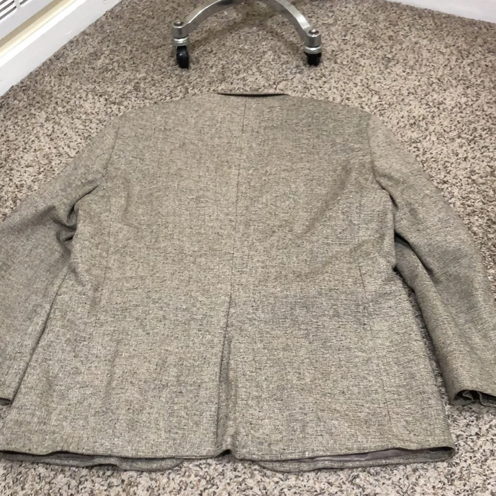 Savile Row Silk Blazer Size 44R Beige Brown Tweed